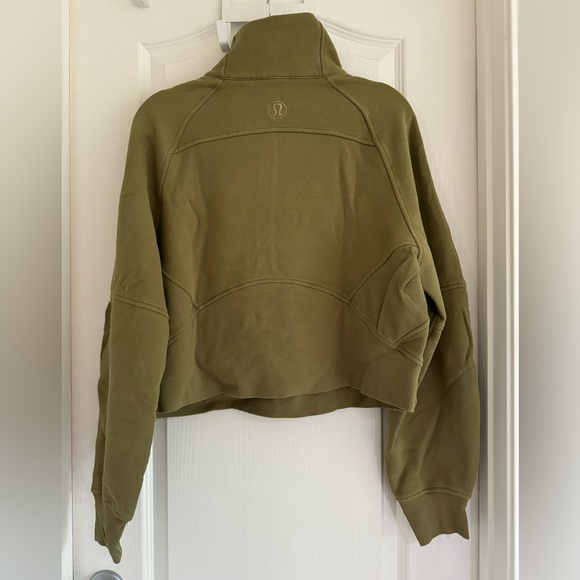 Excellent Lululemon Scuba Oversized Funnel Neck Half-Zip Bronze Green Size M/L - Picture 2 of 4